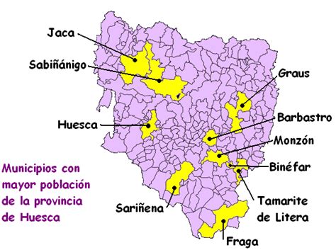 Municipios con mayor población de la provincia de Huesca   Tamaño ...