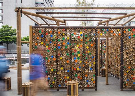 Muros permeables de bambú para un pabellón urbano en ...