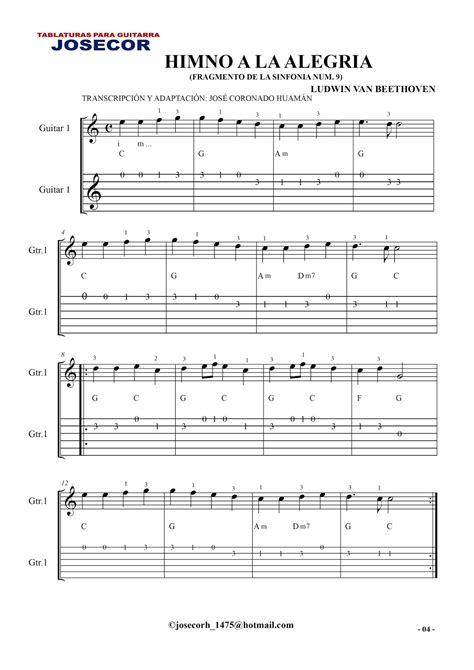 Música y Partituras Josecor: HIMNO A LA ALEGRÍA  Fragmento ...