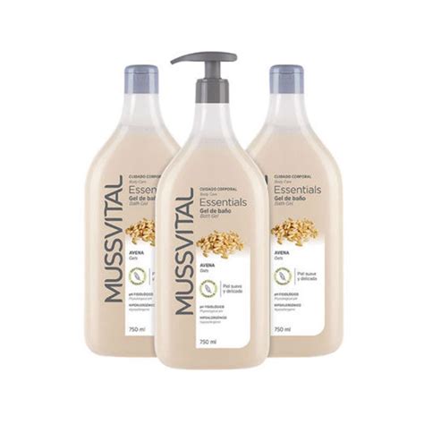 Mussvital Essentials Gel de Baño Avena Pack de 3 unidades
