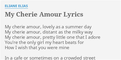 MY CHERIE AMOUR  LYRICS by ELIANE ELIAS: My cherie amour ...