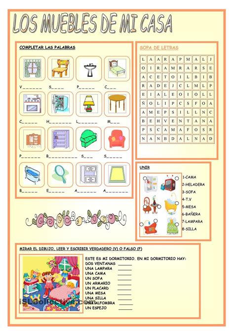 MY HOUSE FURNITURE | Spanish Instruction materials | Pinterest | House ...