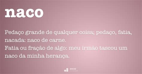 Naco   Dicio, Dicionário Online de Português