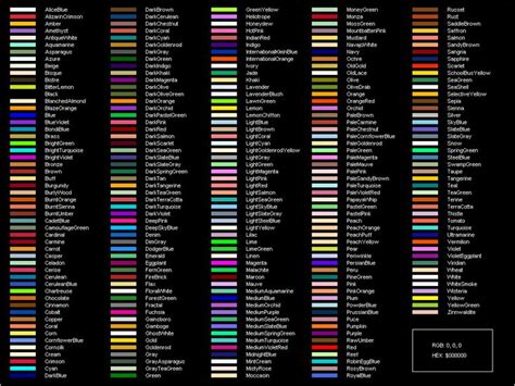 Names of Colors in 2019 | All colours name, Css color ...