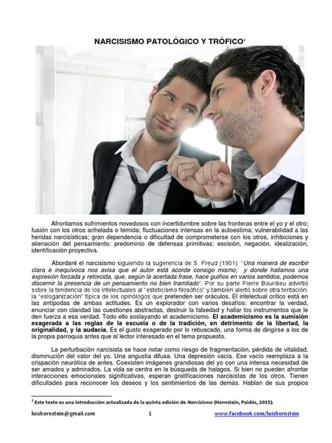 Narcisismo Patologico y Trofico HORNSTEIN, LUIS | PDF | Narcisismo ...