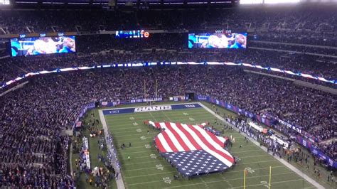 National Anthem at New York Giants game   YouTube
