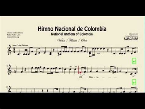 National Anthem of Colombia Sheet Music for Violin Flute ...
