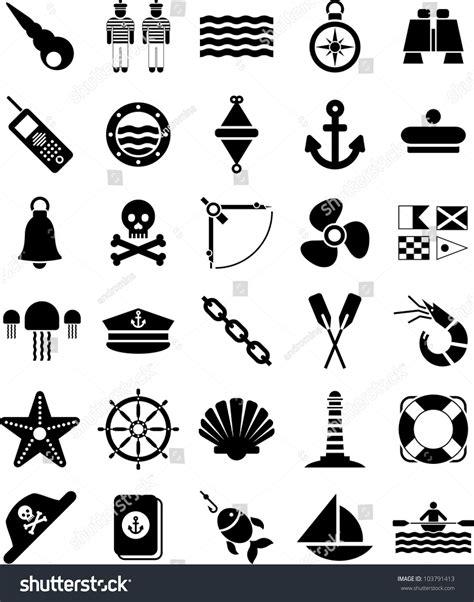 Nautical And Marine Icons Stock Vector Illustration ...