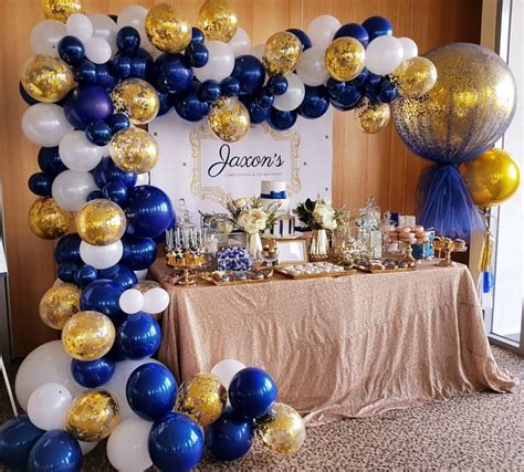 Navy, white and gold for jaxsons christening day. Gorgoues ...