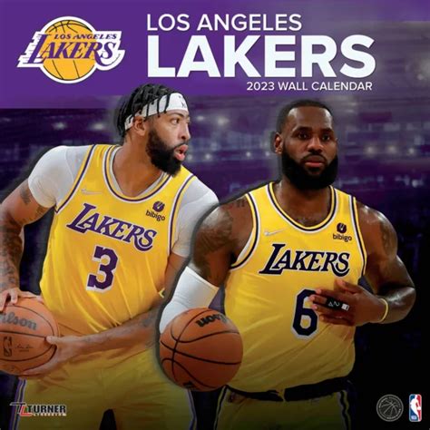 NBA CALENDARIO 2023 Los Angeles Lakers Calendario Parete 30x30cm ...