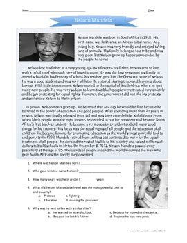 Nelson Mandela biography for children by DC Klein | TpT
