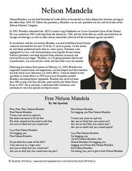 Nelson Mandela Biography, Song Lyrics, and Questions ...