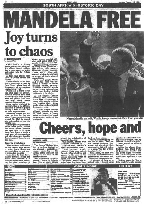 Nelson Mandela is released from prison in 1990   NY Daily News