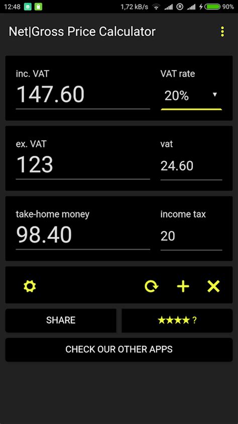 Net Gross Price Tax Calculator   Android Apps on Google Play