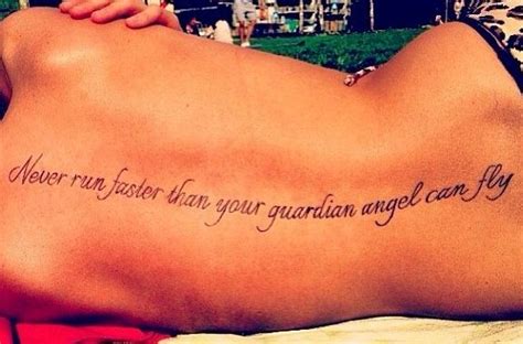 never run faster than your guardian angel can fly spine ...