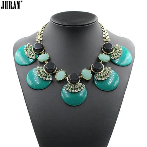 New Arrival 2017 fashion JC resin statement necklace & pendant costume ...