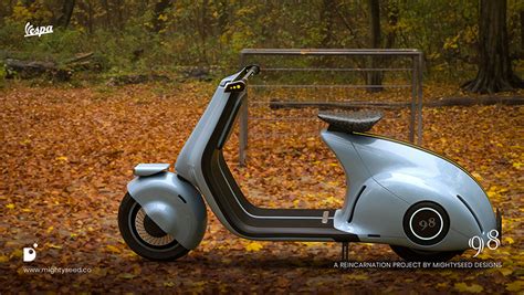 new electric vespa 98 scooter reinterpreted as a modern incarnation of ...