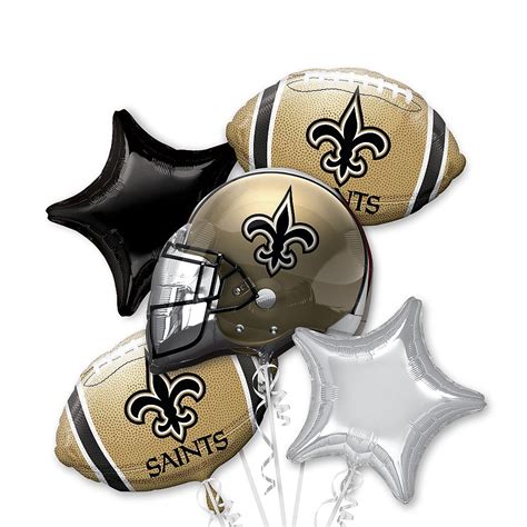 New Orleans Saints Football Balloon Bouquet 5pc | Party City