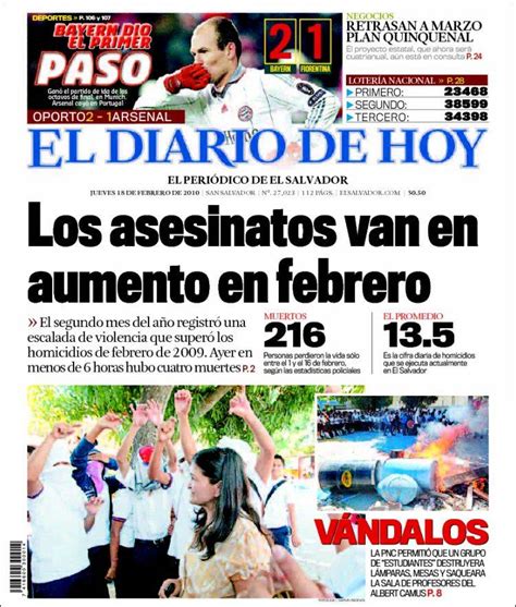 Newspaper El Diario de Hoy  El Salvador . Newspapers in El ...