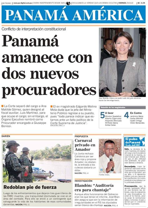 Newspaper El Panamá América  Panama . Newspapers in Panama ...