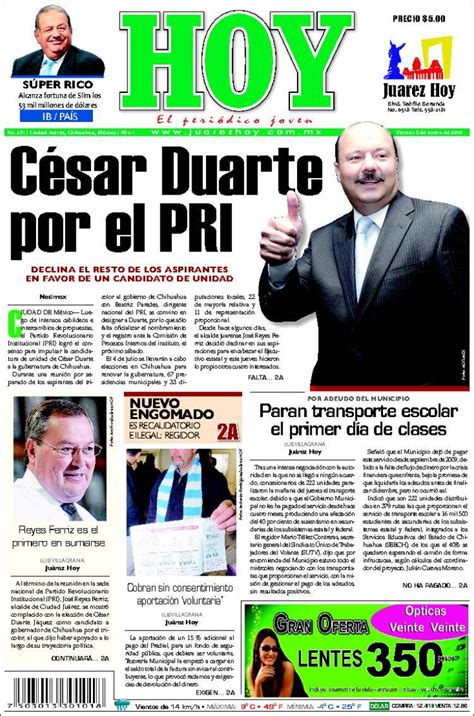 Newspaper Juárez Hoy  Mexico . Newspapers in Mexico ...