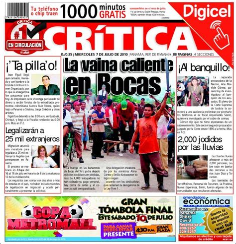 Newspaper La Crítica Libre  Panama . Newspapers in Panama ...