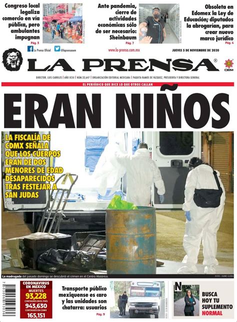 Newspaper La Prensa  Mexico . Newspapers in Mexico. Today ...