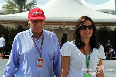 Niki Lauda, with his wife Birgit Lauda at Abu Dhabi GP