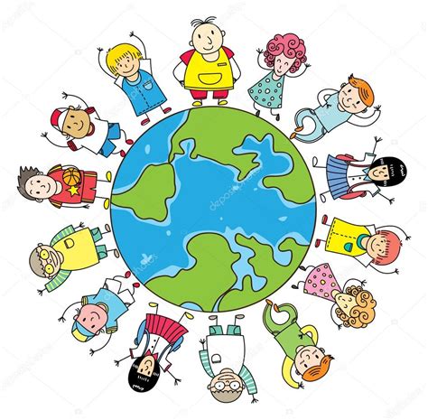 Niños de dibujos animados planeta tierra — Vector de stock #81209256 ...
