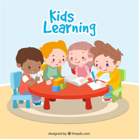 Niños felices aprendiendo juntos | Vector Gratis