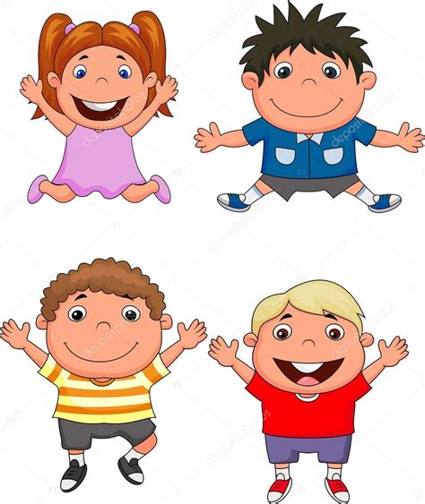 Niños felices caricaturas — Vector de stock #25390501 ...