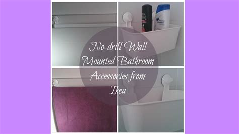 No drill Wall Mounted Ikea Bathroom Accessories   YouTube