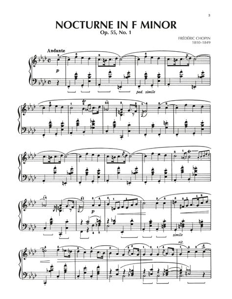 Nocturne, Op. 55, No. 1 Sheet Music | Frederic Chopin ...