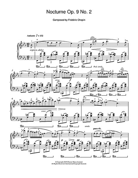 Nocturne Op. 9, No. 2   Frederic Chopin Sheet Music