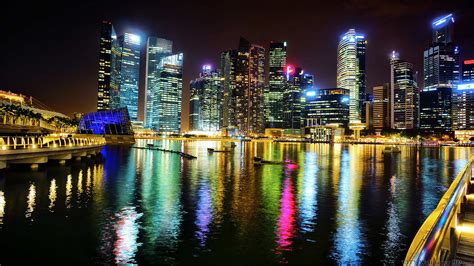 Noite Cingapura. Paisagens urbanas HD Widescreen para iOS ...