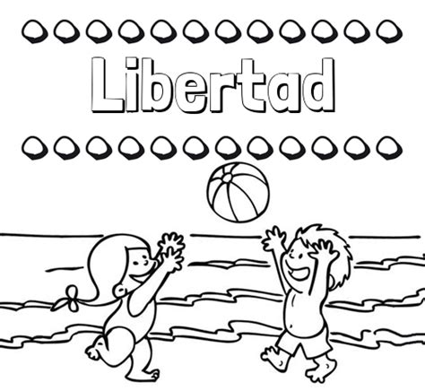 Nombre Libertad: Hacer un dibujo del nombre en la playa