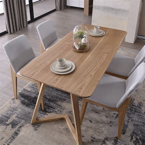 Nordic wood tables 6 person dinette table and four chairs ...
