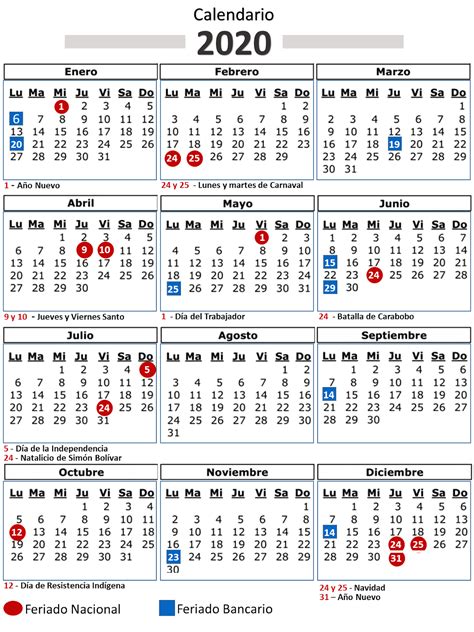 Normativa y Exigencias LOTTT: Calendario de Días Feriados No Laborales 2020