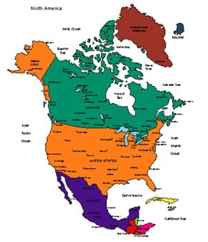 North America Regional PowerPoint Map, USA, Canada, Mexico ...