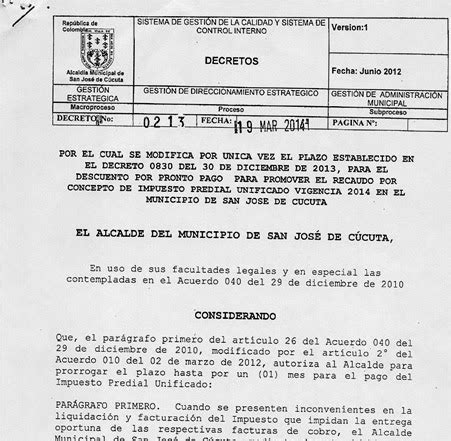 Noticias de Cúcuta: PLAZO PARA PAGO DE IMPUESTO PREDIAL CON DESCUENTO ...