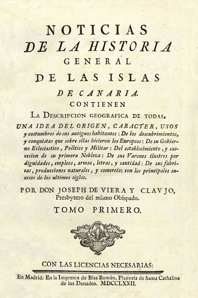 Noticias de la historia general de las Islas de Canaria ...