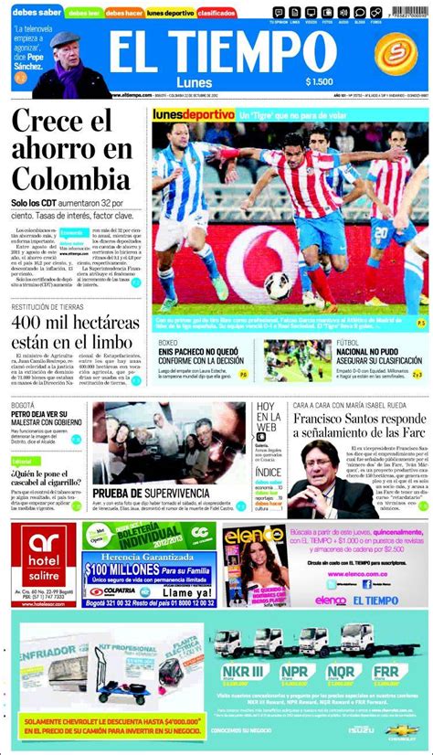Noticias El Tiempo Bogota / El pronóstico del tiempo de hoy, 9 de mayo ...