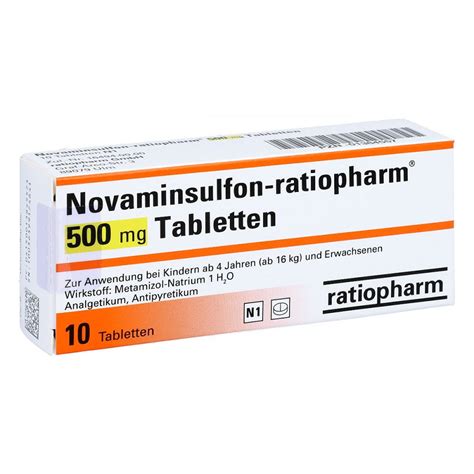 Novaminsulfon ratiopharm 500 mg Tabletten 10 stk