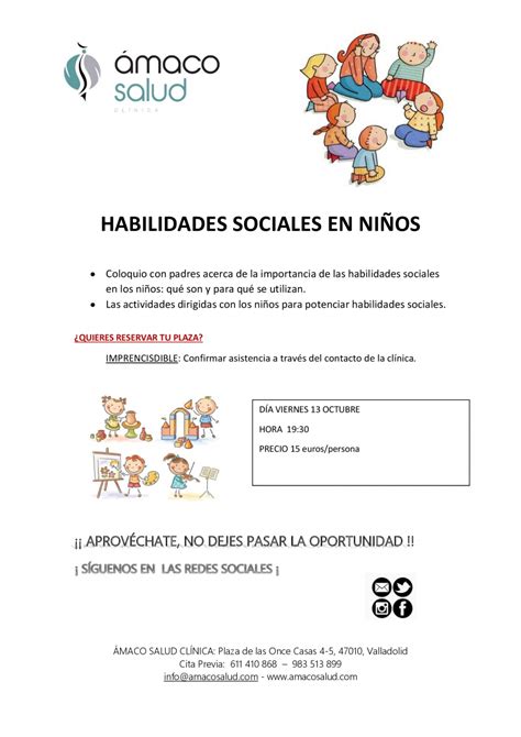 ¡NOVEDAD! TALLER DE HABILIDADES SOCIALES EN NIÑOS ...