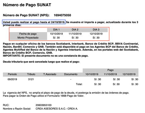 NPS SUNAT   Número de Pago Sunat   Noticiero Contable