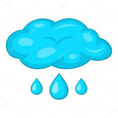 Nubes e icono de la lluvia, estilo de dibujos animados vector, gráfico ...