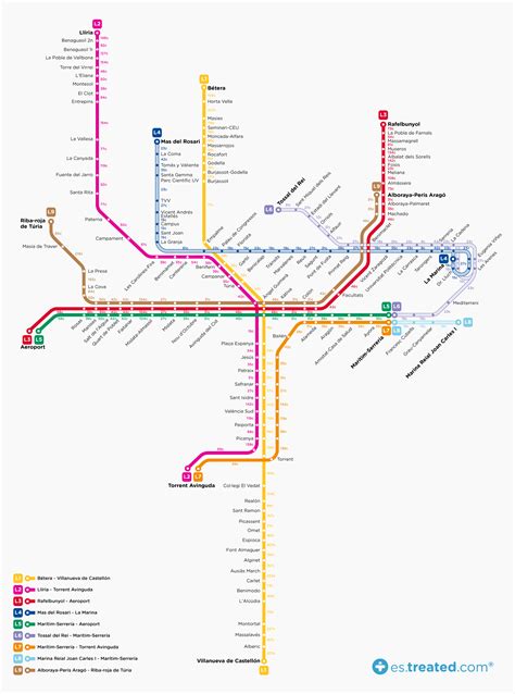 Nuestro Mapa de Calorías del Metro de Valencia