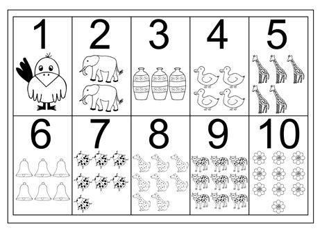 Numbers 1 10 Worksheets   Bloggakuten | Numeros para niños, Dibujos ...