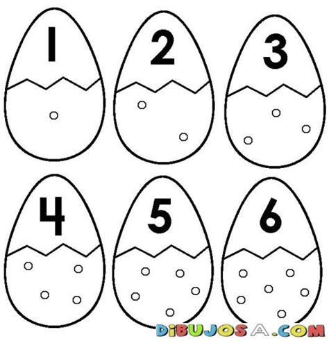 Numero 6 Dibujo De Seis Huevos Para Pintar Y Colorear ...