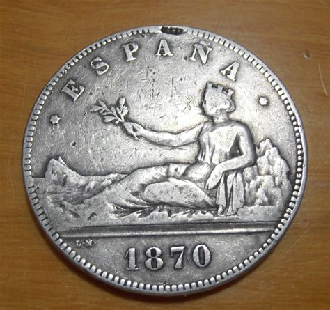Numismática 5   CDMX: España Antigua moneda de 5 Pesetas de plata  1 ...